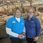Cora Haltaufderheid, executive director of the Greater Green Bay Habitat for Humanity, and Christine Pichler, civil engineer at GRAEF-USA Inc., celebrated the opening of the new Habitat ReStore in the Village of Bellevue.