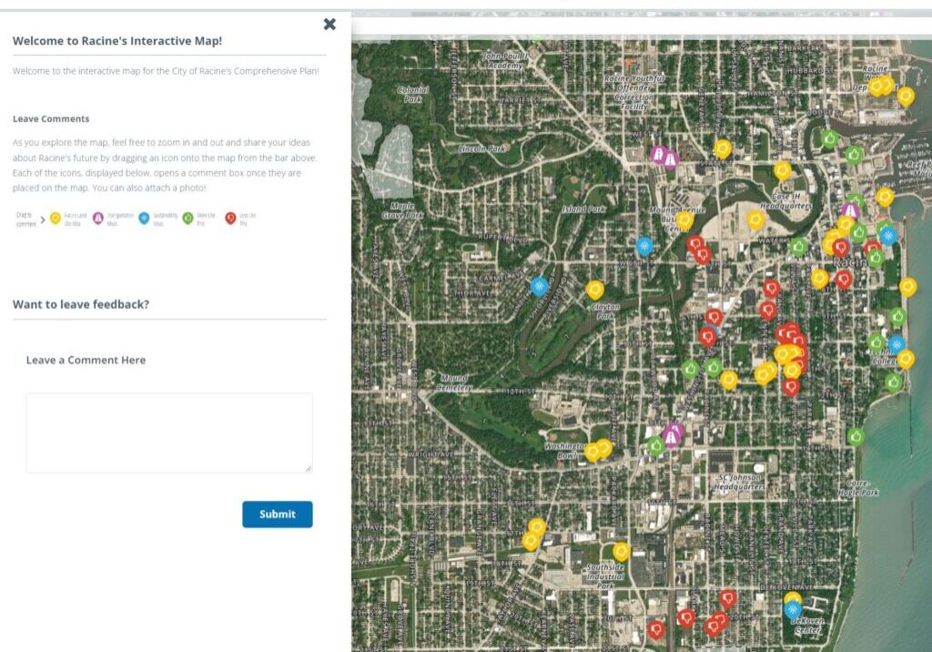 Screenshot of interactive map