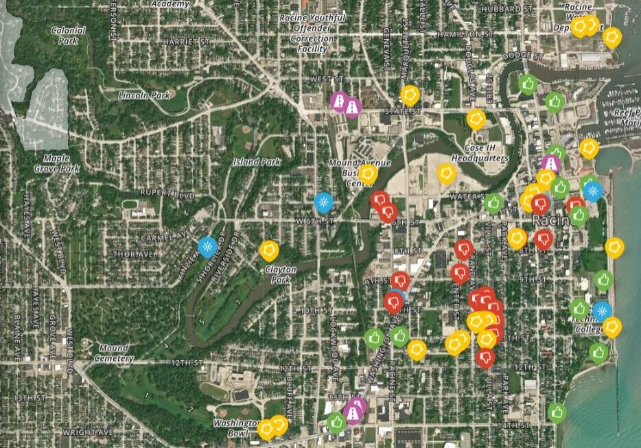 Screenshot of interactive map